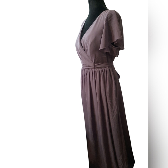 Revelry Elegant Lavender Long Dress Chiffon Size 12 - Picture 4 of 7